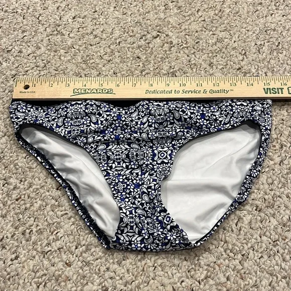 Lands End Tankini Set Sz 10 Navy Floral Underwire Summer Pool Full Coverage - Picture 11 of 11